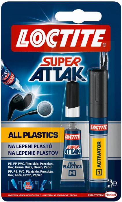 Kiirliim Loctite Super Attak Plastik 2 g + 4 ml