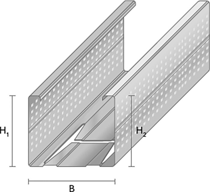 Teraskarkass-vertikaalprofiil VP-66/35 3400 mm 0,55 ZN