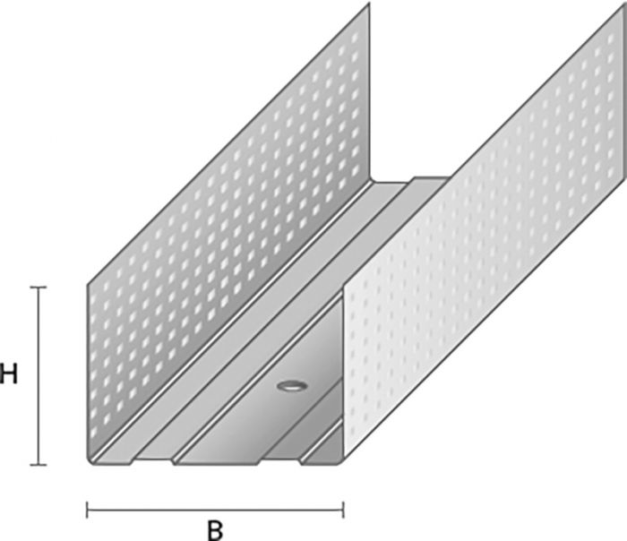 Metallkarkassi horisontaalprofiil HP-42/30, 3000 mm