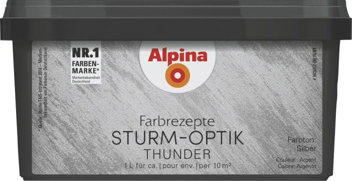 Struktuurvärv Alpina Sturm-Optik 1 l hõbedane