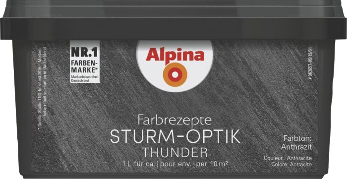 Struktuurvärv Alpina Sturm-Optik 1 l tumehall