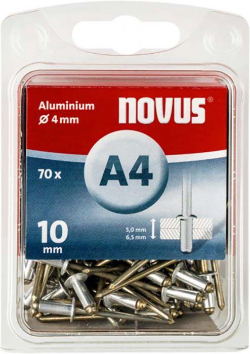 Alumiinium needid Novus A4 X 10 mm 70 tk
