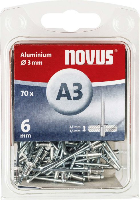 Alumiinium needid Novus A3 x 6 mm 70 tk