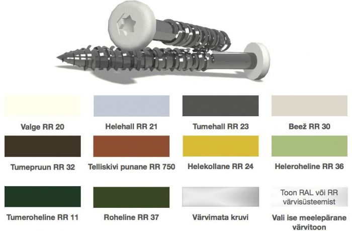 Puidukruvid Tempsi RR20 valge 35 x 40 mm