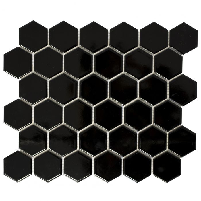 Mosaiik Hexagon must 32,5 x 28,1 cm Läikiv