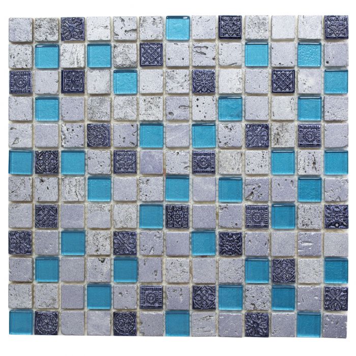 Mosaiik sinine/hall 30 x 32,5 cm