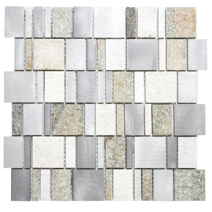 Mosaiik kvartsiit/alumiinium 29,6 x 29,8 cm