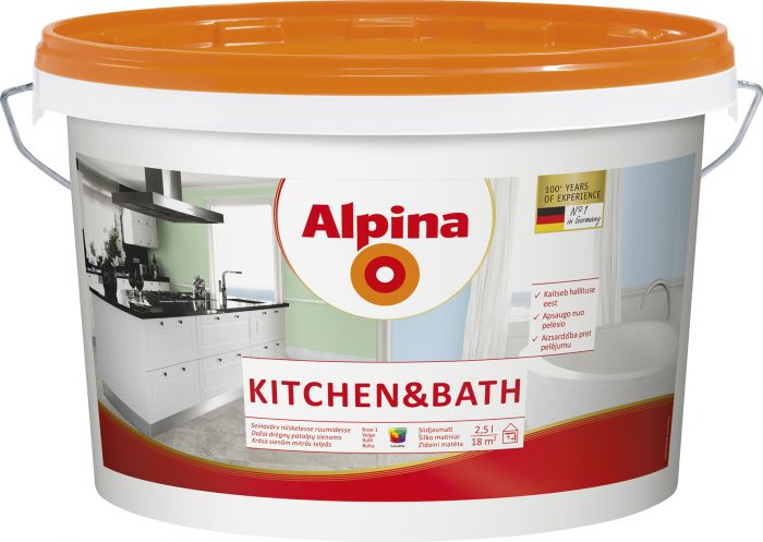 Köögi- ja vannitoavärv Alpina 2,5 l