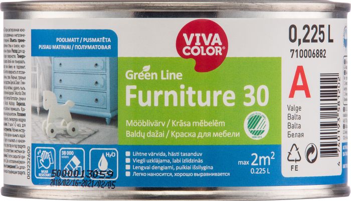 Mööblivärv Green Line Furniture 30, poolmatt 0,225 l