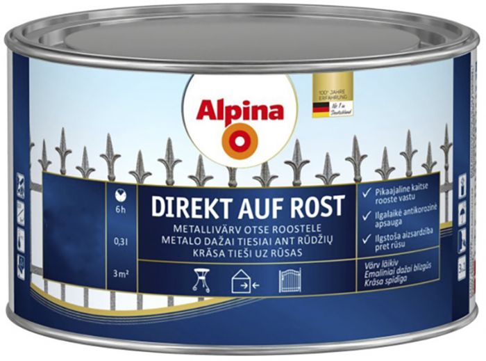 Metallivärv Alpina Direkt Auf Rost 300 ml pruun läikiv