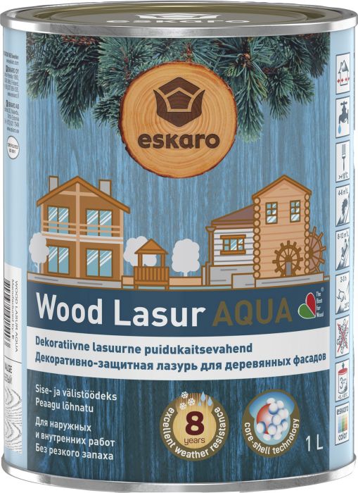 Dekoratiivne puidukaitsevahend Wood Lasur Aqua 1l Palisander