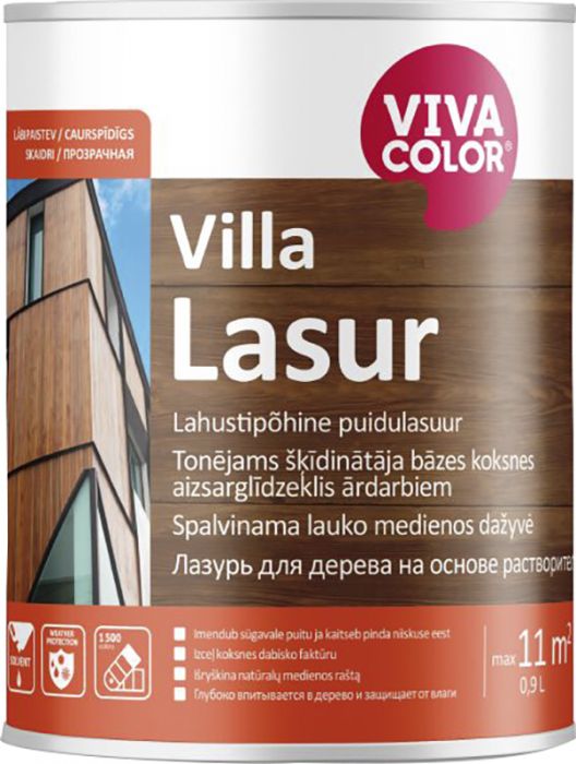 Lahustipõhine puidulasuur Villa Lasur 0,9 l