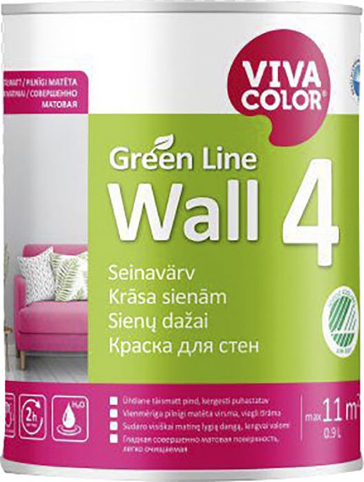 Seinavärv Green Line Wall 4 täismatt 0,9 l