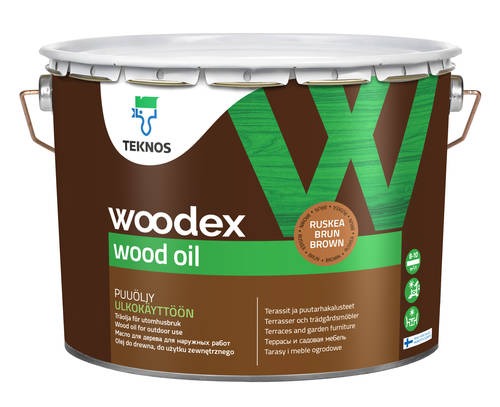 LAHUSTIPÕHINE PUIDUÕLI VÄLISTÖÖDEKS TEKNOS WOODEX WOOD OIL PRUUN 9L