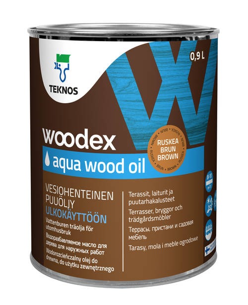 VESIALUSELINE PUIDUÕLI VÄLISTÖÖDEKS TEKNOS WOODEX WOOD OIL PRUUN 0,9L