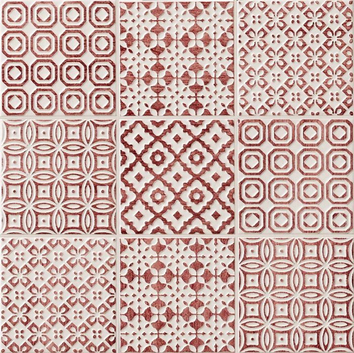 Seinaplaat Batik punane 10 x 10 cm