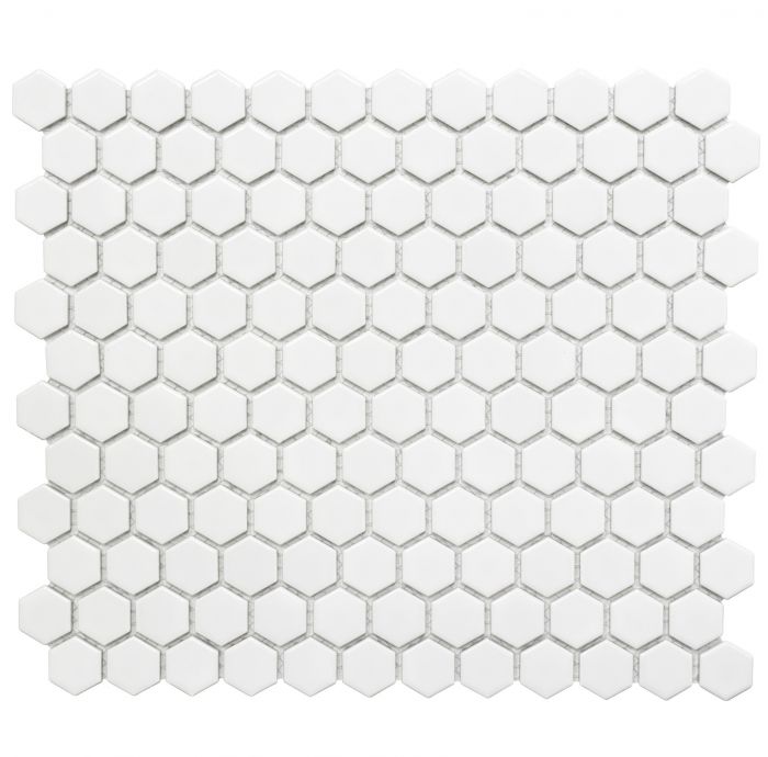 Mosaiik Hexagon valge 26 x 30 cm Matt