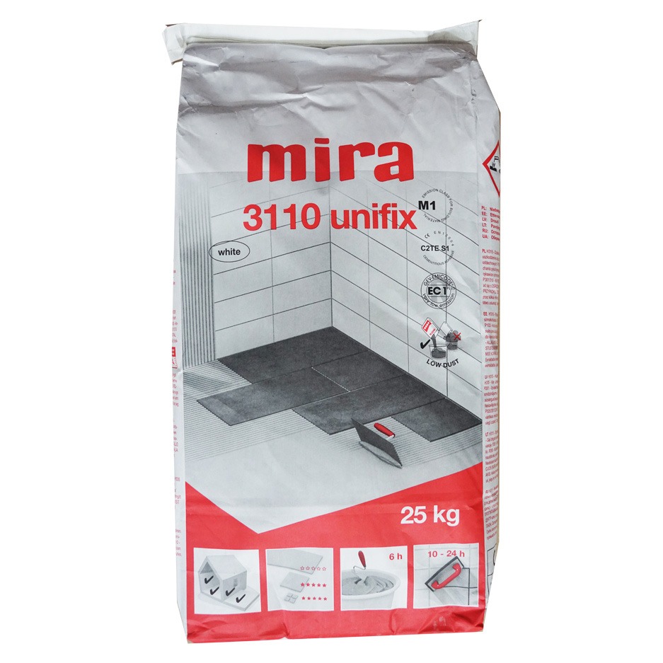 ELASTNE PLAATIMISSEGU MIRA 3110 UNIFIX VALGE 25KG