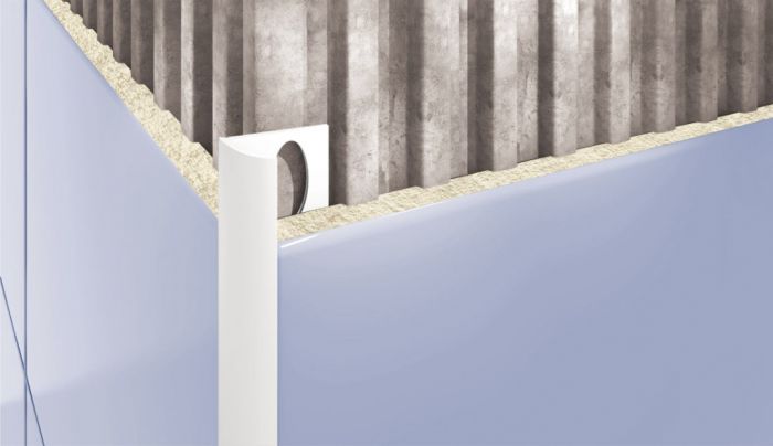 Plaadiliist PVC välisnurk liivalarva 10 mm