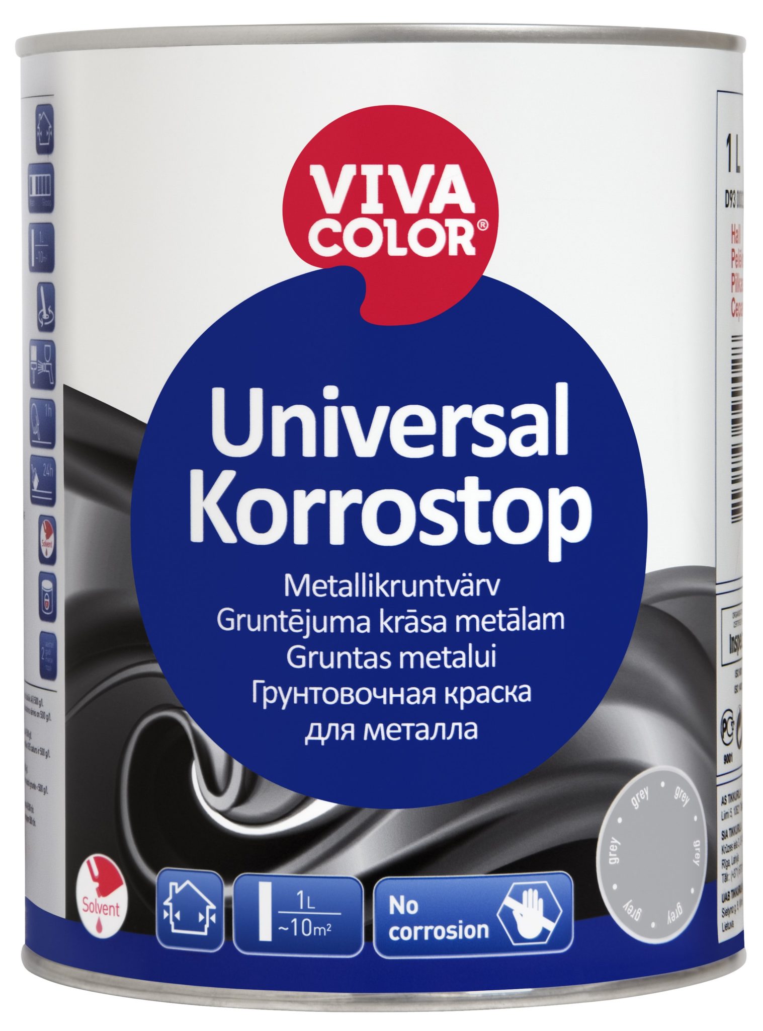 METALLIKRUNTVÄRV UNIVERSAL KORROSTOP PUNANE 1L