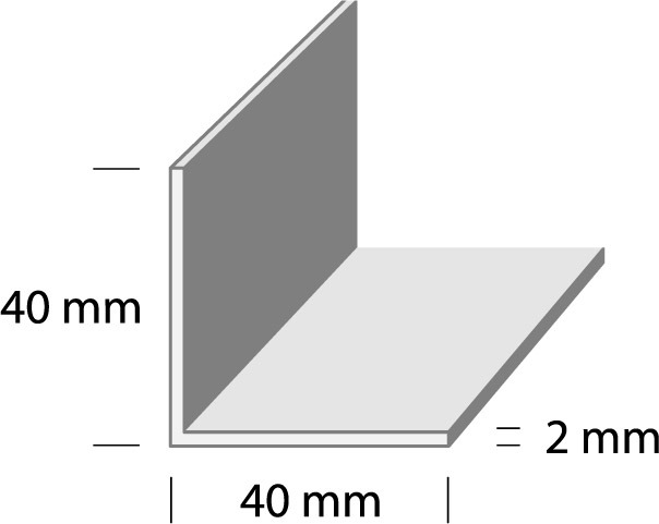 NURGALIIST DUURI L6 HE2 40x40x2mm HÕBE 2m