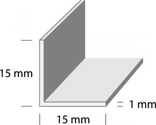 NURGALIIST DUURI L2 HE3 15x15x1mm HÕBE 3m