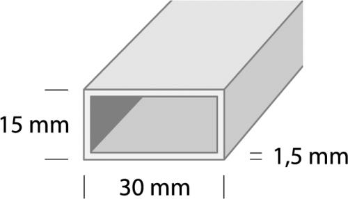 KARPRAUD DUURI P1 HE1 30x15x1.5mm HÕBE 1m