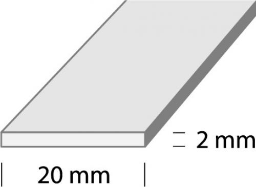 LATTRAUD DUURI I1 HE2 20x2mm HÕBE 2m