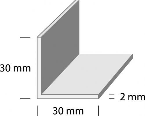 NURGALIIST DUURI L5 W1 30x30x2mm VALGE 1m