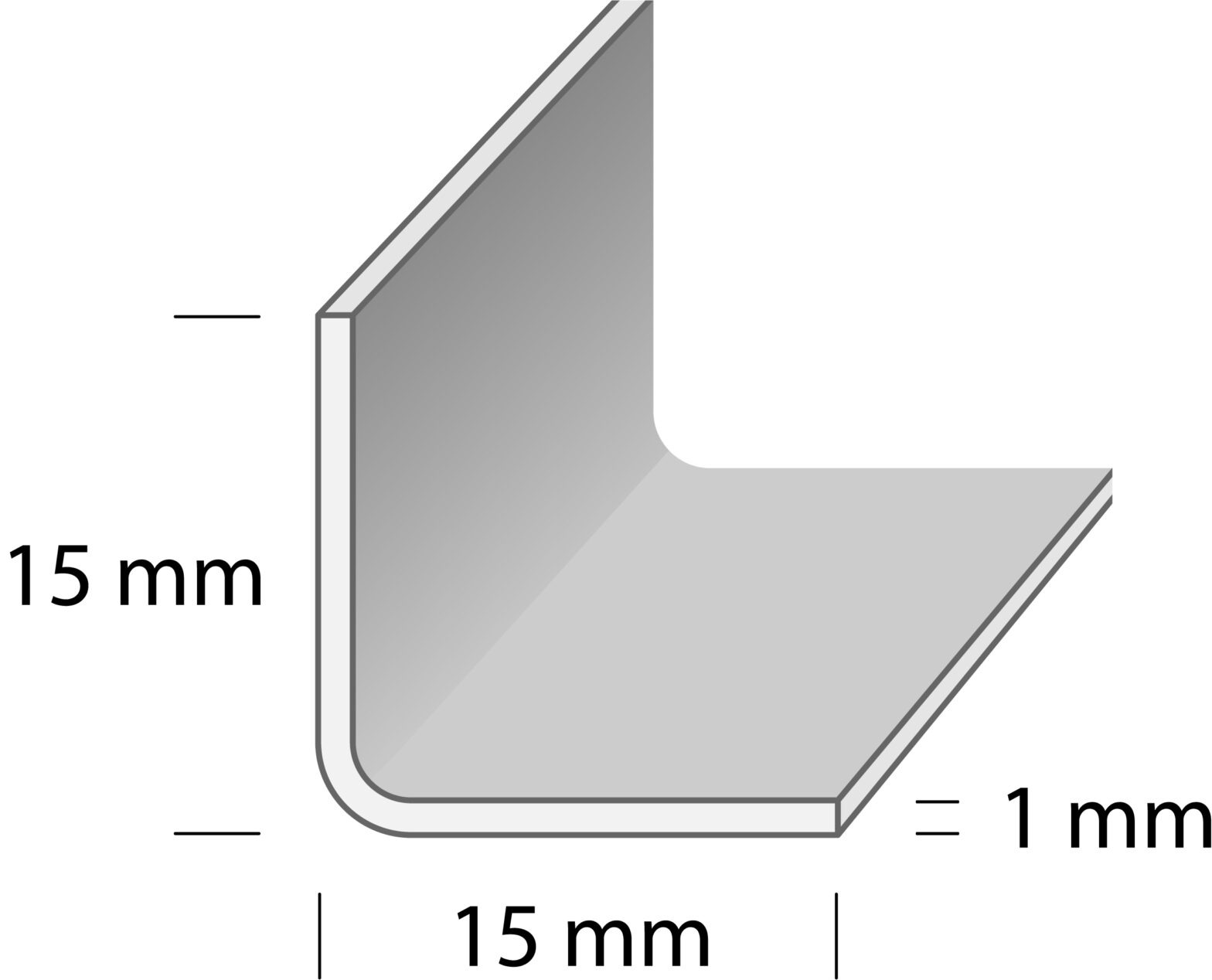 NURGALIIST DUURI L2 RST1 15x15x1mm ROOSTEVABA 1m