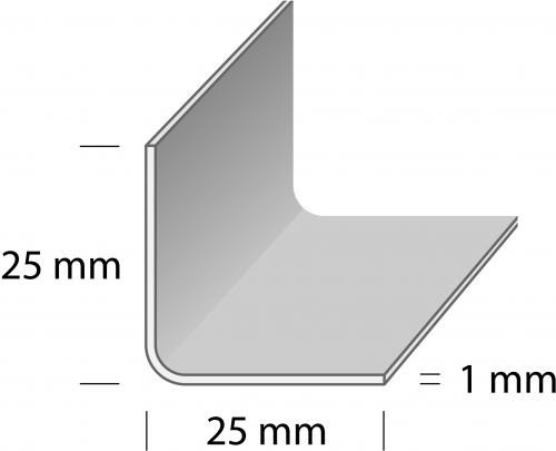 NURGALIIST DUURI L4 RST1 25x25x1mm ROOSTEVABA 1m