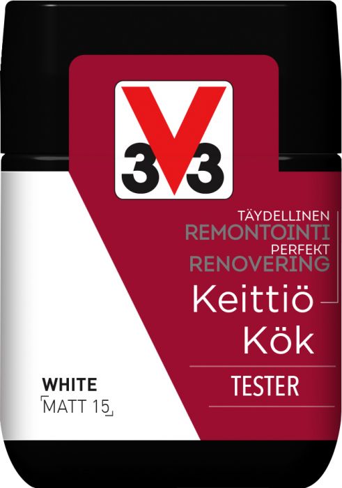 Köögivärv Keittiö V33 matt valge 75 ml tester