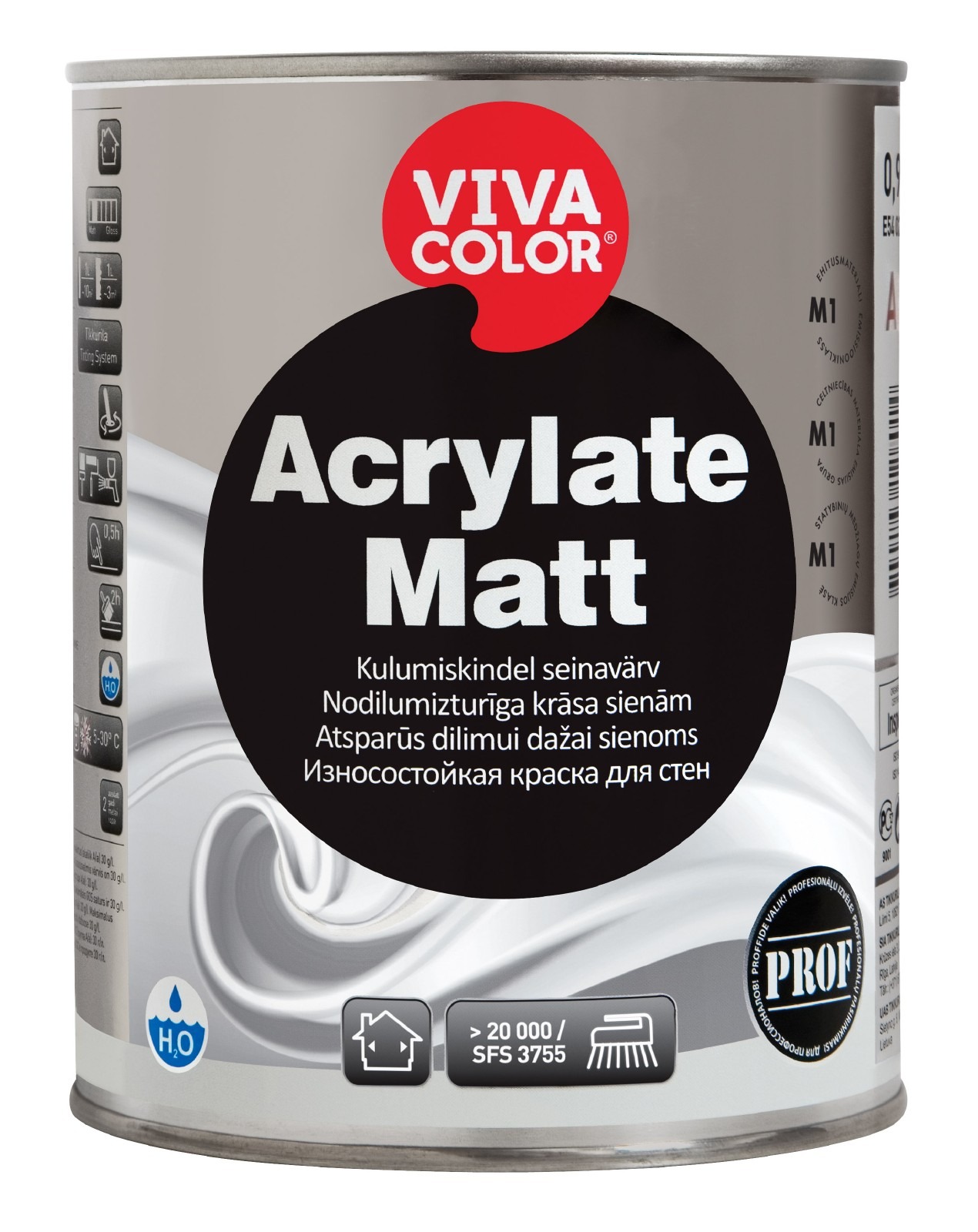 SEINAVÄRV VIVACOLOR ACRYLATE MATT A 0,9L