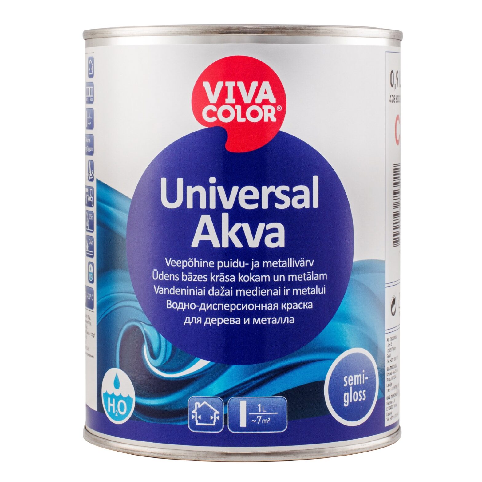 PUIDU- JA METALLIVÄRV UNIVERSAL AKVA P.LÄIK.A 0,9L