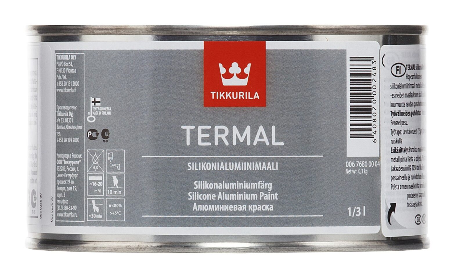 KUUMAKINDL EMAIL TIKKURILA TERMAL ALUMIINIUM 0,33L