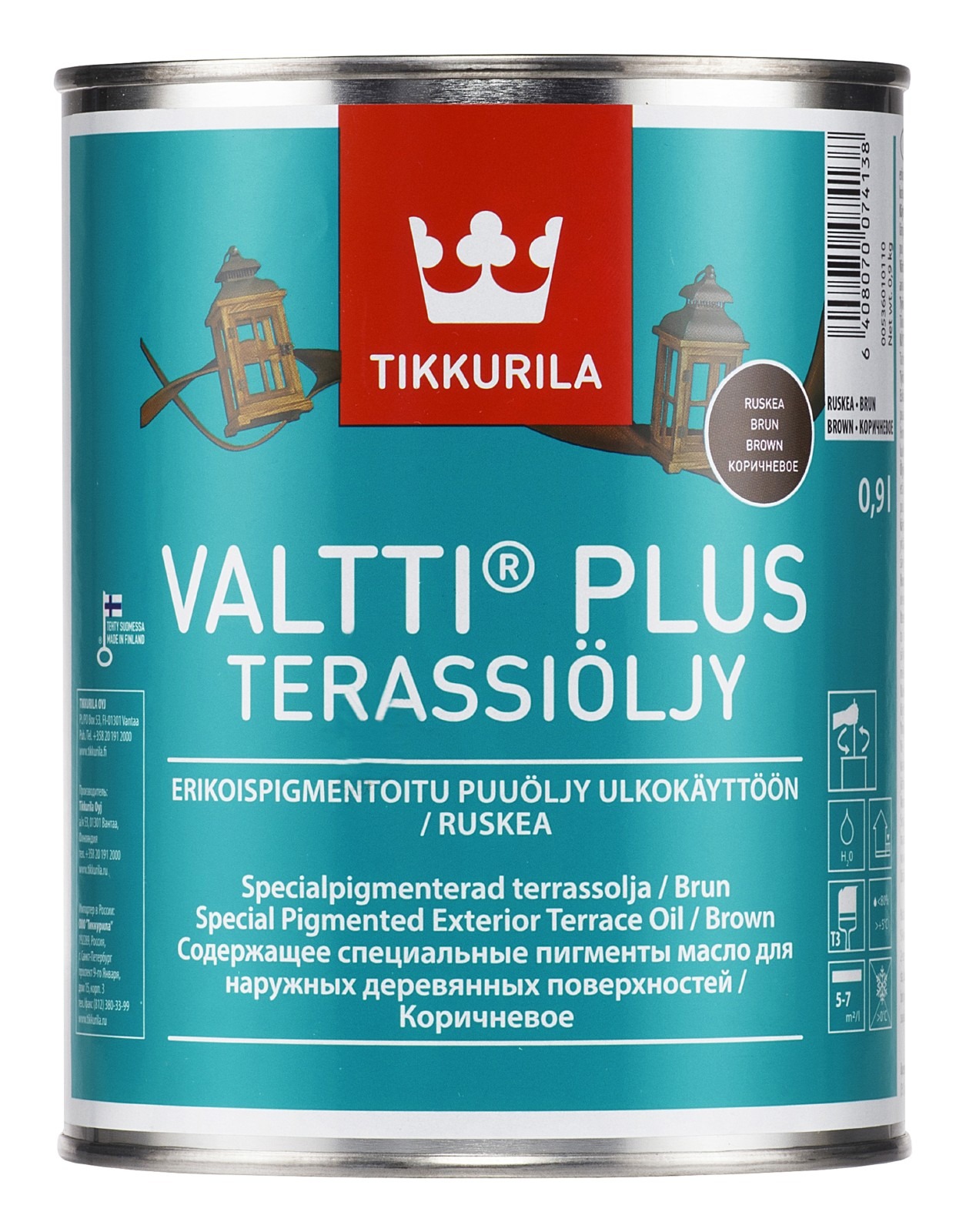 TERRASSIÕLI TIKKURILA VALTTI PLUS OIL PRUUN 0,9L