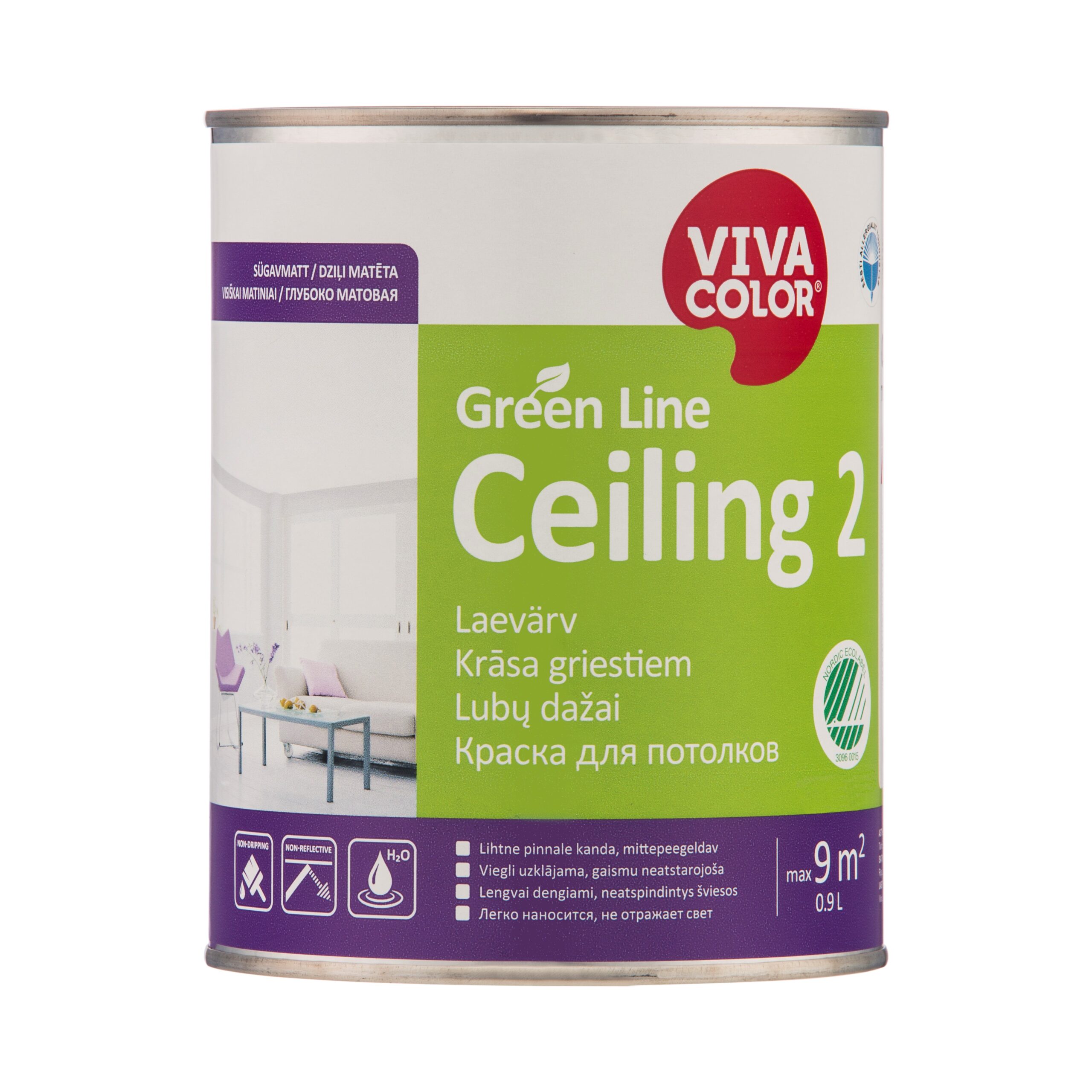 LAEVÄRV VIVACOLOR GREEN LINE CEILING 2 A 0,9L