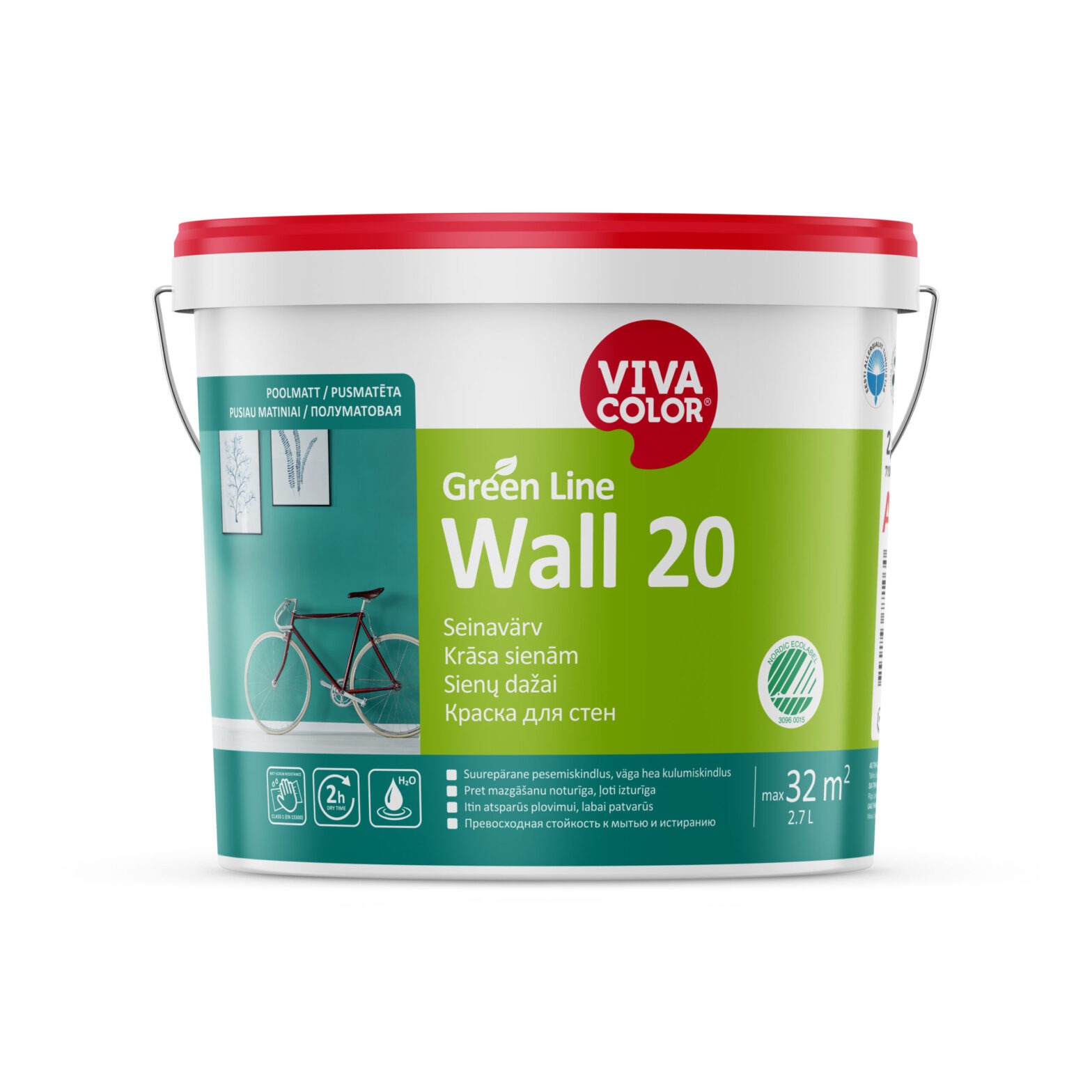 SEINAVÄRV VIVACOLOR GREEN LINE WALL 20 A 2,7L