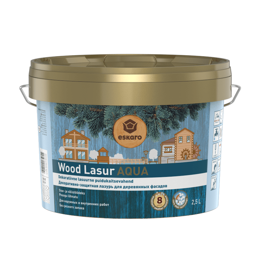 PUIDUKAITSEVAHEND ESKARO WOOD LASUR 2.5L VALGE