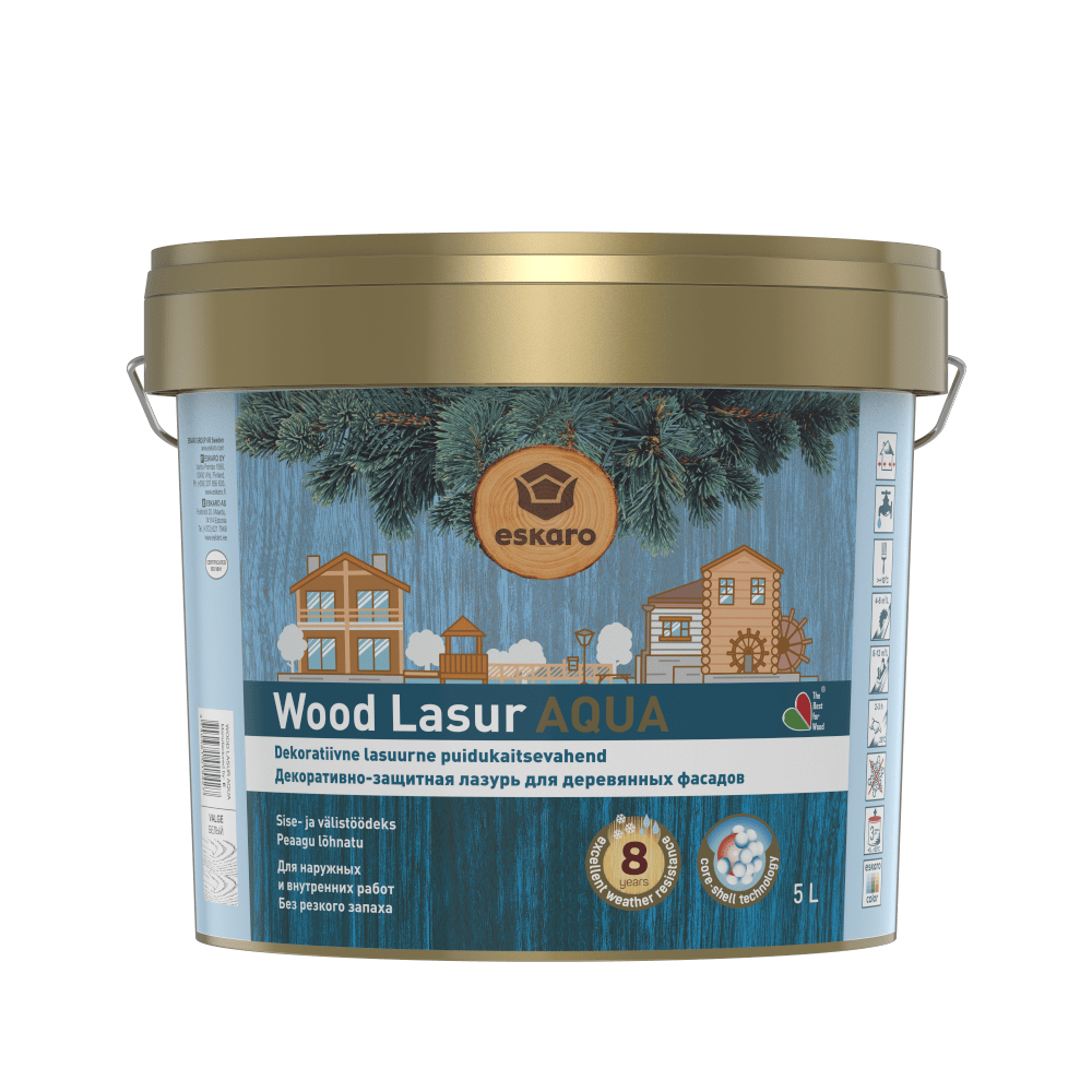 PUIDUKAITSEVAHEND ESKARO WOOD LASUR 5L VALGE