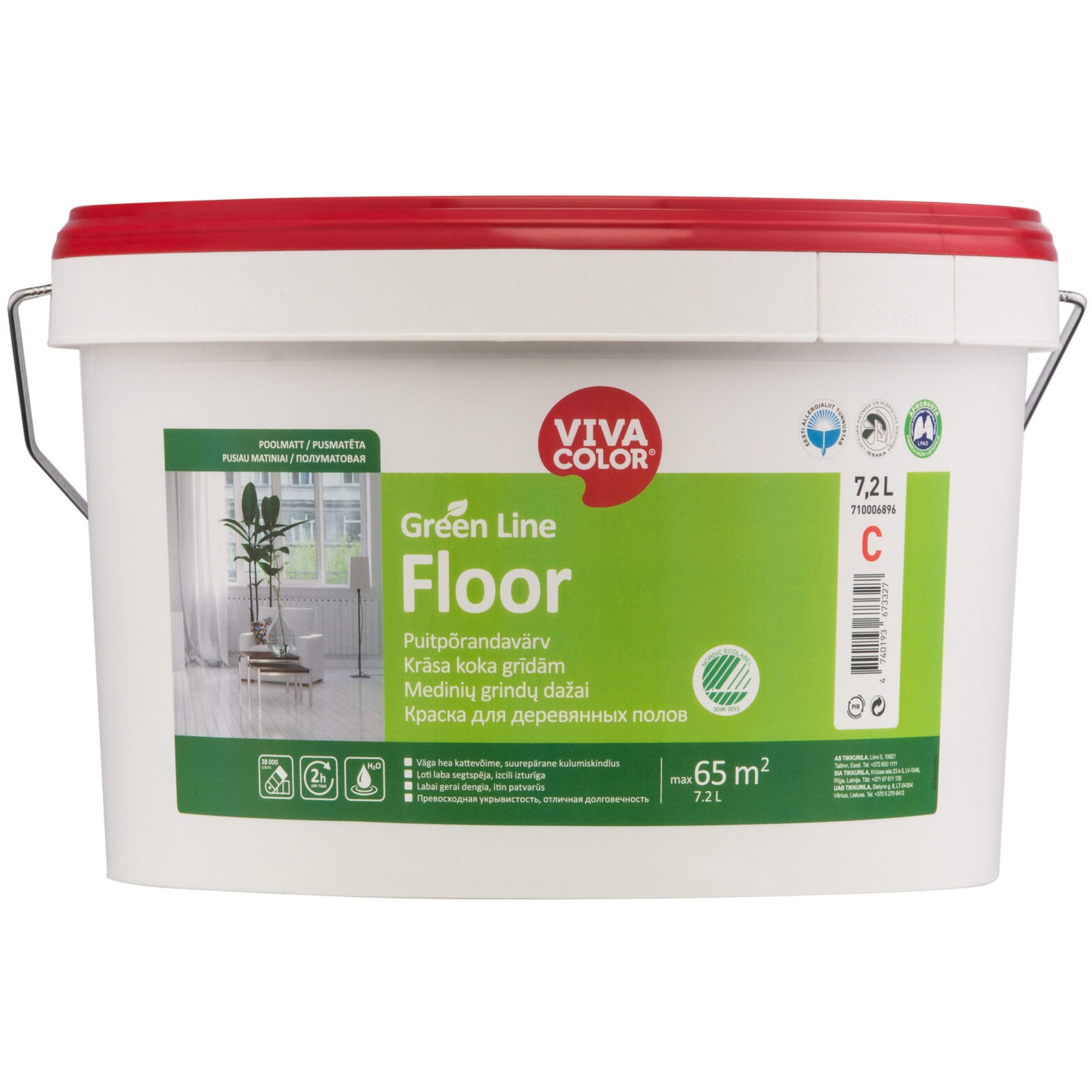 PÕRANDAVÄRV VIVACOLOR GREEN LINE FLOOR A 7.2L