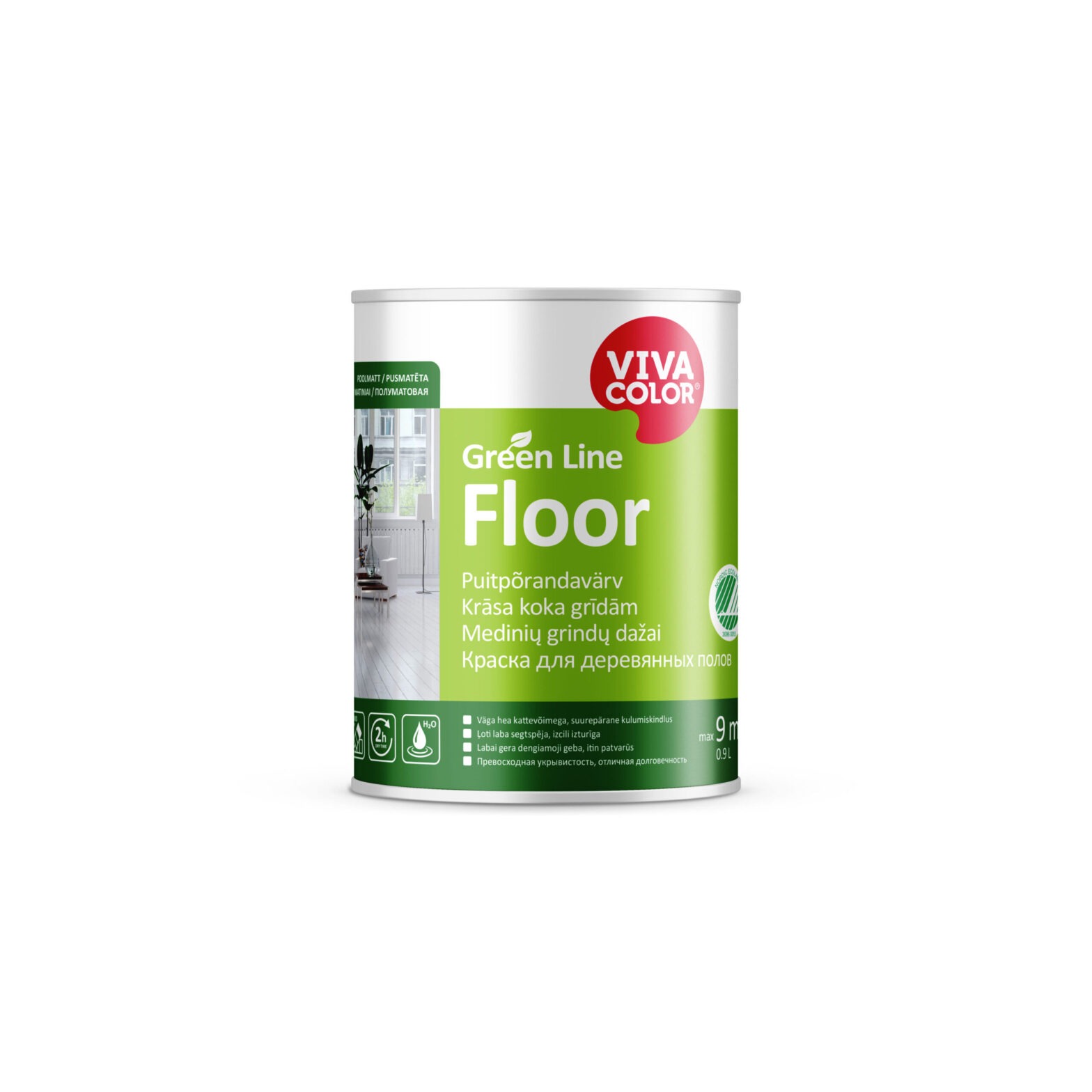 PÕRANDAVÄRV VIVACOLOR GREEN LINE FLOOR A 0.9L