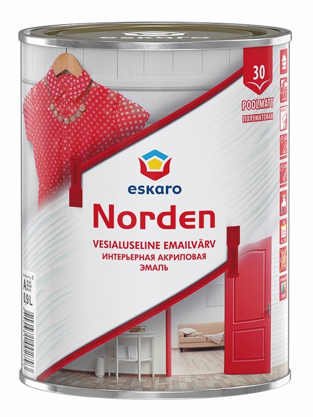 NORDEN-30 POOLMATT AKRÜULAATEMAILVÄRV 0,9L