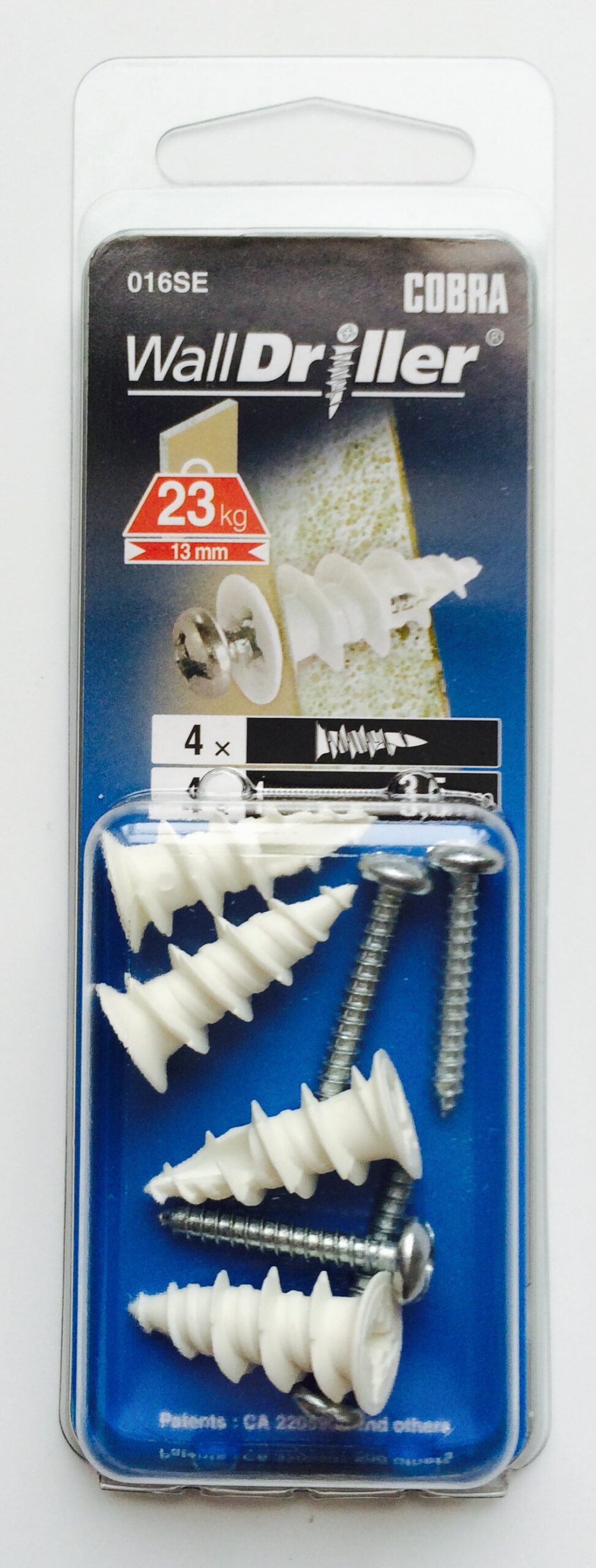 KIPSPLAADI TÜÜBEL WALLDRIL 3.5MM NAILON 23 KG 4TK