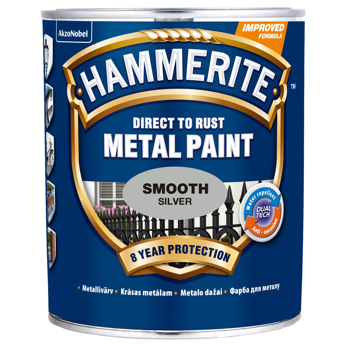 METALLIVÄRV HAMMERITE SMOOTH HÕBEDANE 750ml