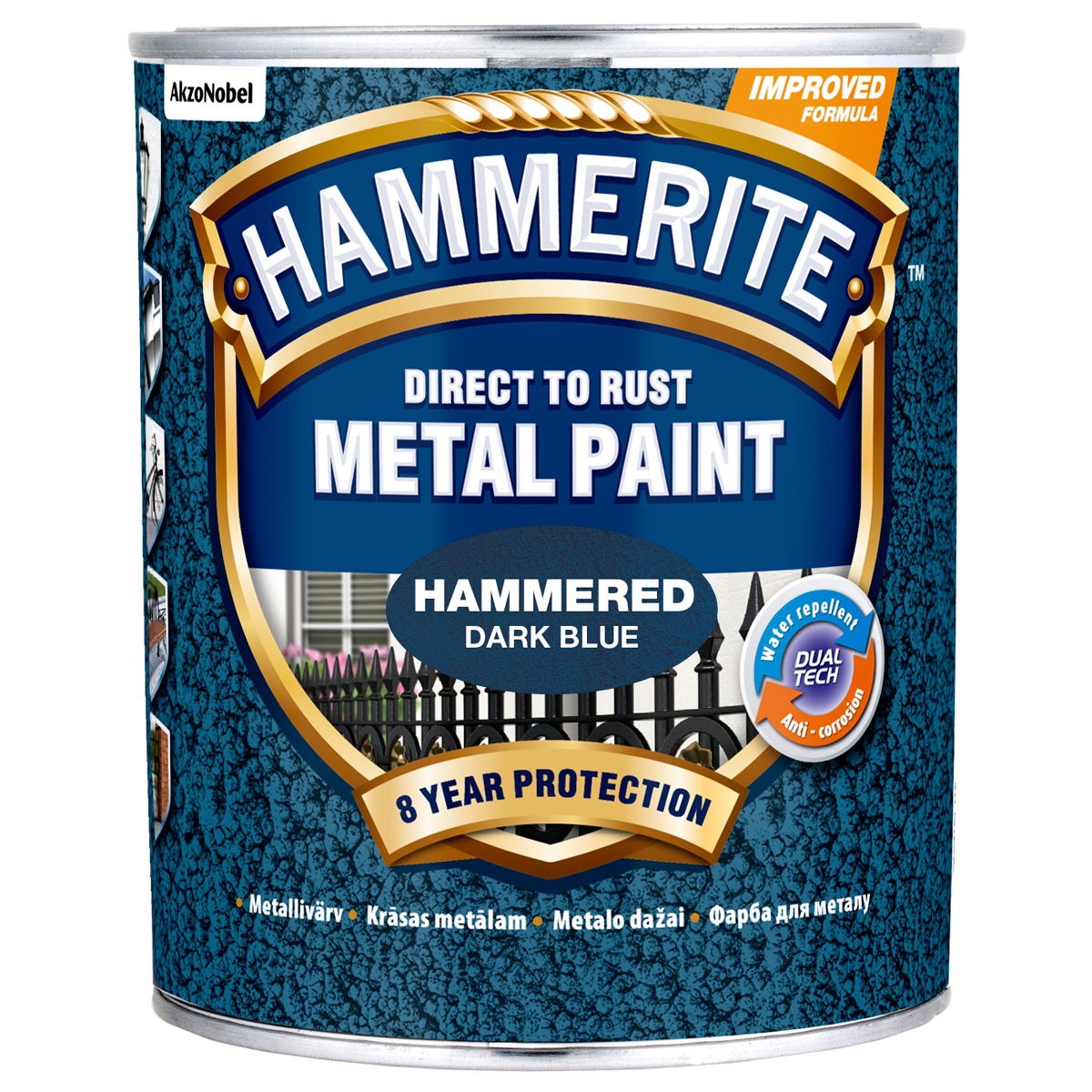 METALLIVÄRV HAMMERITE HAMMERED TUMESININE 750ml