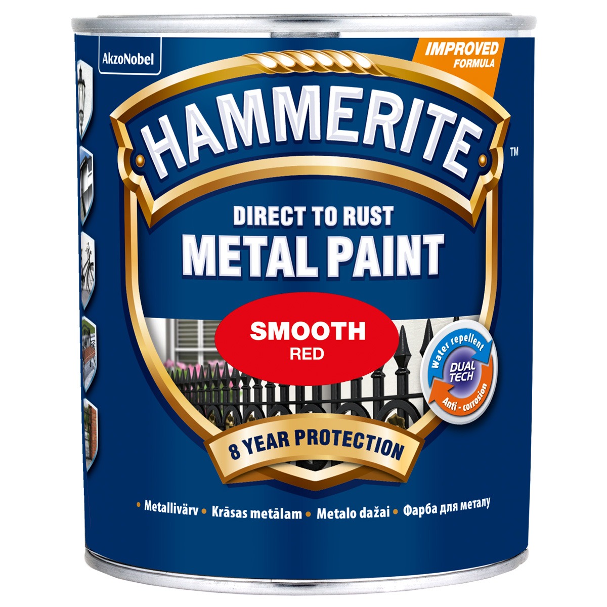 METALLIVÄRV HAMMERITE SMOOTH PUNANE 750ml