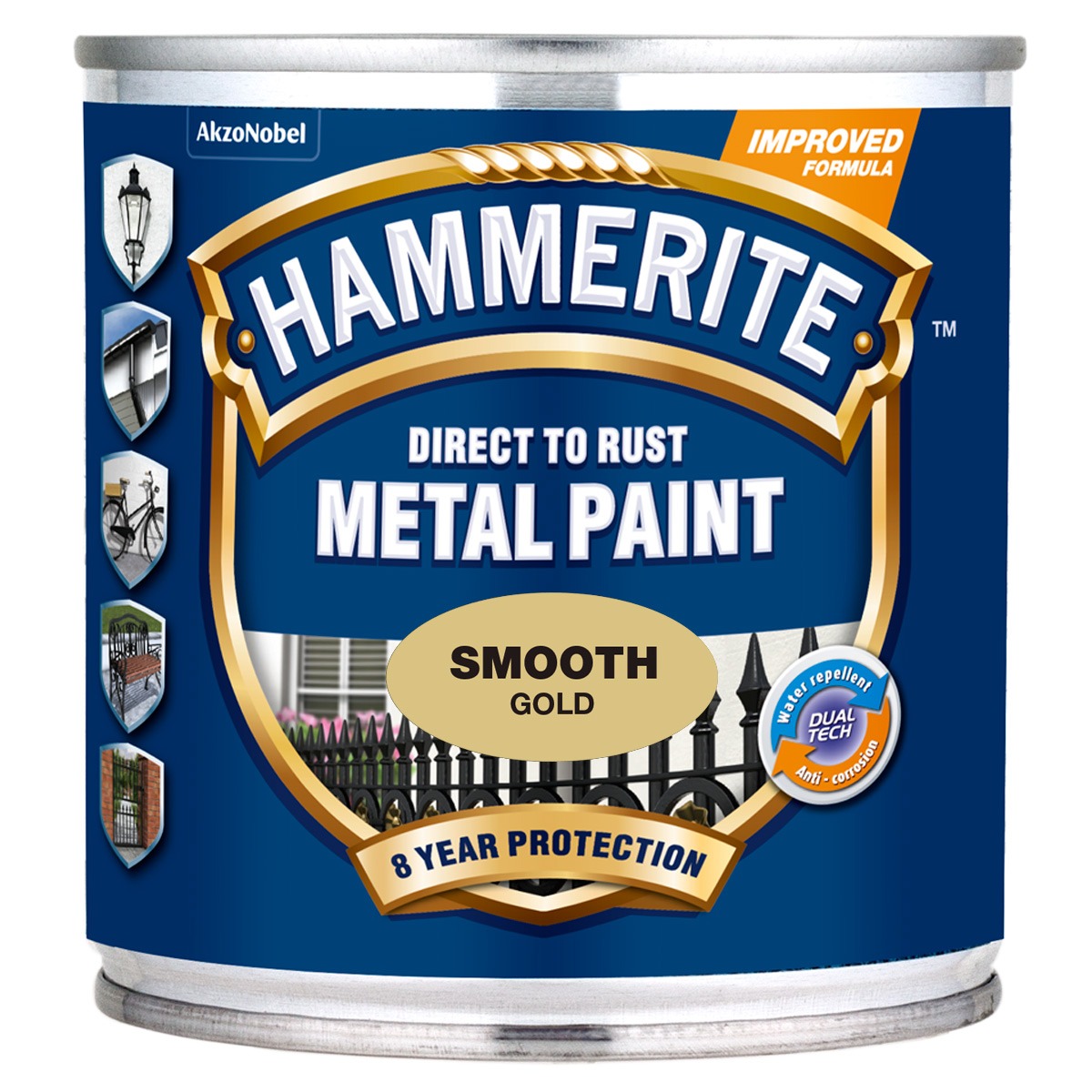 METALLIVÄRV HAMMERITE SMOOTH KULDNE 250ml