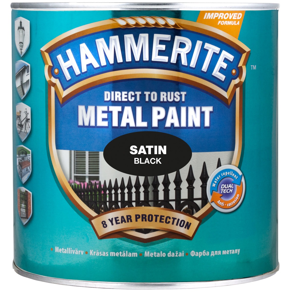 METALLIVÄRV HAMMERITE SATIN MUST 250ml