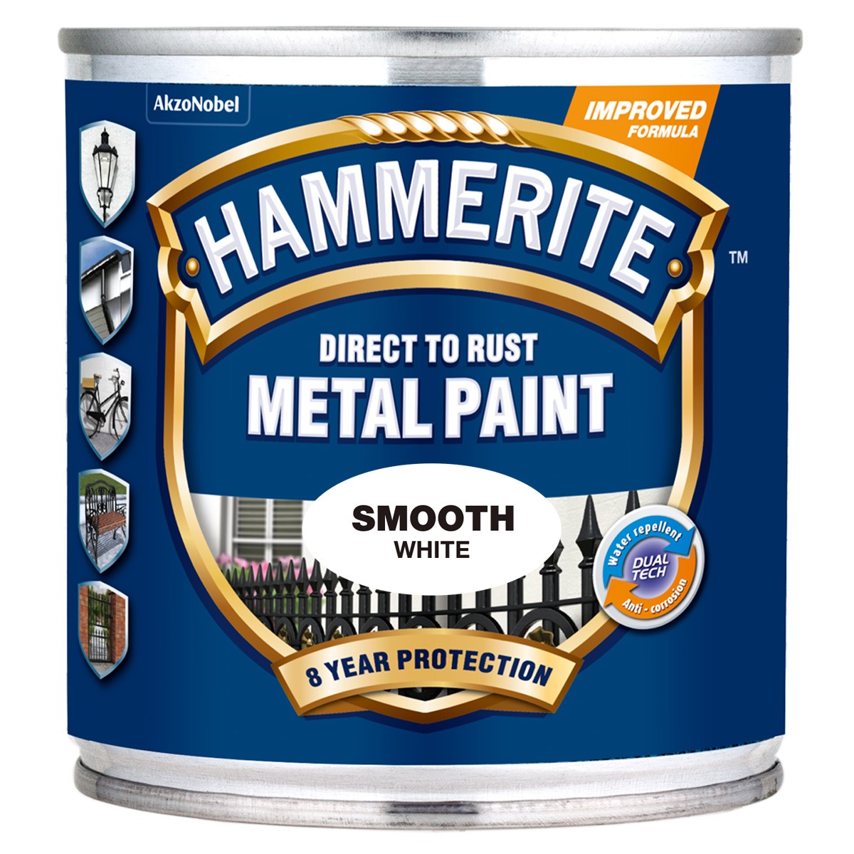 METALLIVÄRV HAMMERITE SMOOTH VALGE 250ml